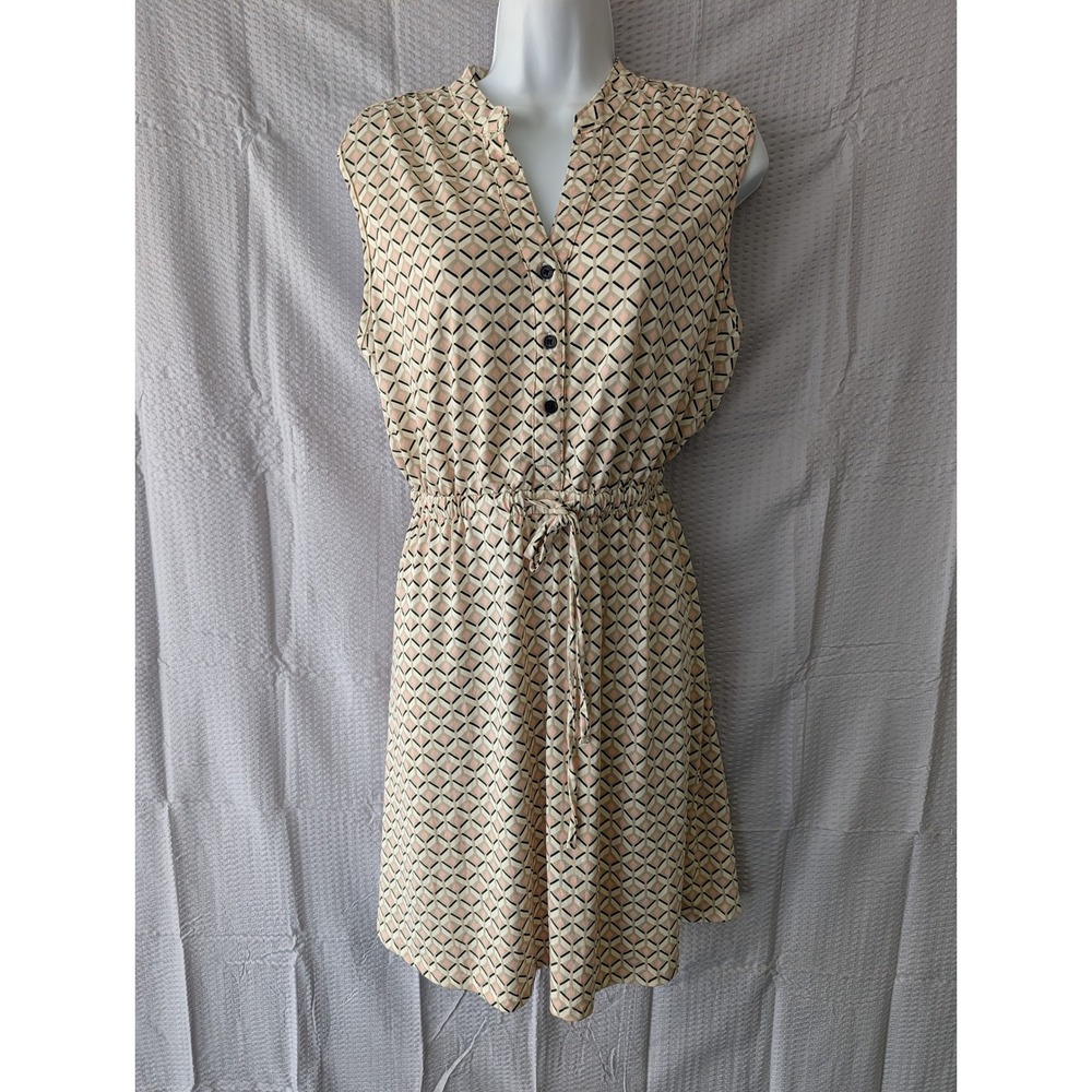 Robert Louis Womens Large Geometric Diamond Print Sleeveless Drawstring Dress